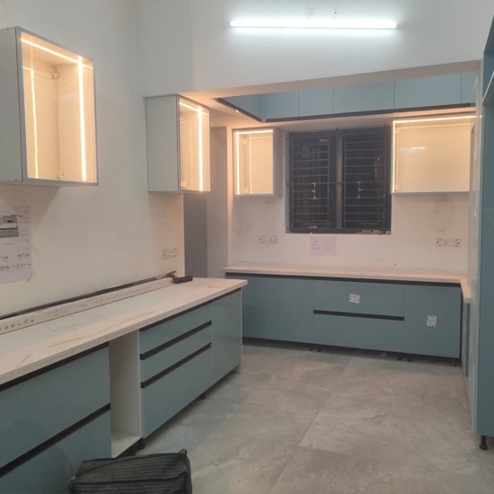 Blue Modular Kitchen